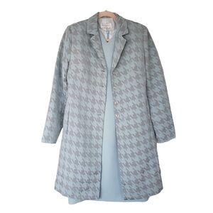 NWT Vintage Bogato Light Blue Sheath Dress with Spring Houndstooth Coat